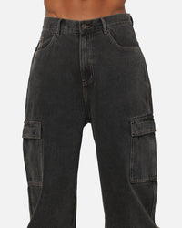 X-Large Baggy Cargo Bull Denim 91 Pants Black