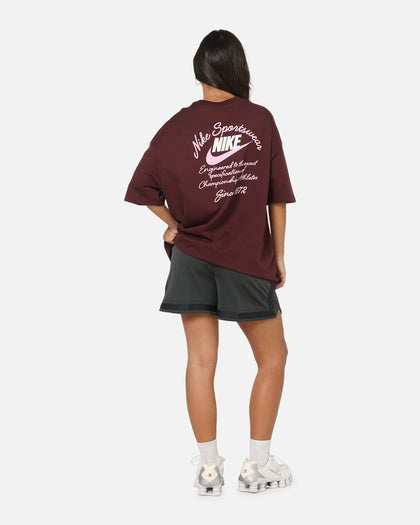 Nike Women's Sportswear Country Club Graphic Oversized T-Shirt Burgundy