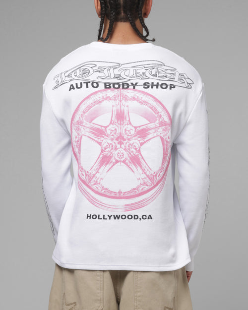 Loiter Body Shop Thermal Long Sleeve T-Shirt Off White