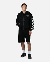 Off White Diag Full Zip Hoodie Black