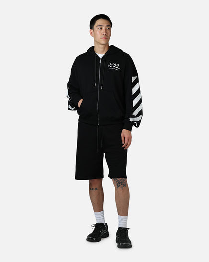 Off White Diag Full Zip Hoodie Black