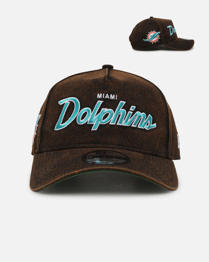New Era Miami Dolphins 'Black Washed Official Team Color' 9FORTY A-Frame Snapback Washed Black