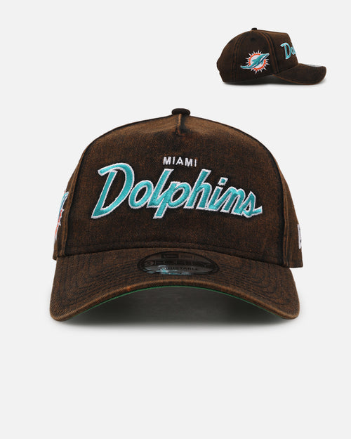 New Era Miami Dolphins 'Black Washed Official Team Color' 9FORTY A-Frame Snapback Washed Black