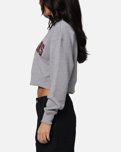 Tommy Jeans Women's Crop Collar Crewneck Grey Heather