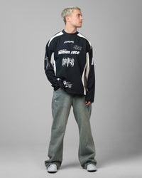 Loiter Night Crawler Long Sleeve T-Shirt Black/White