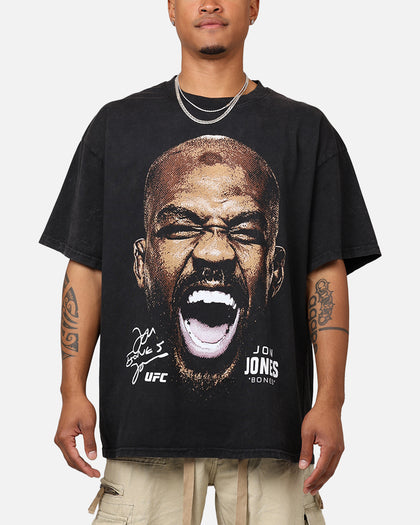 UFC By 73Studio Jon Jones Big Face T-Shirt Black Acidwash