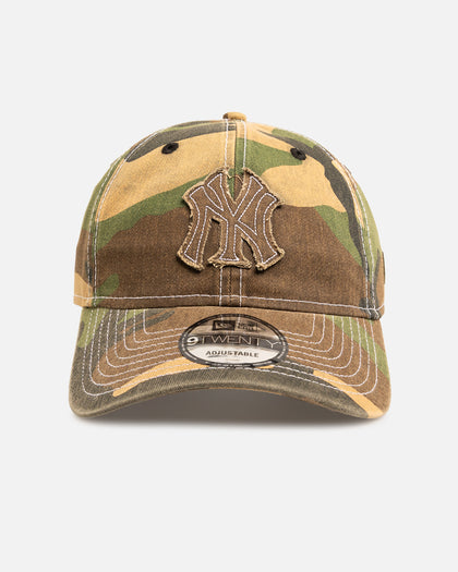 New Era New York Yankees 'Frayed Woodland' 9TWENTY Strapback Open Green