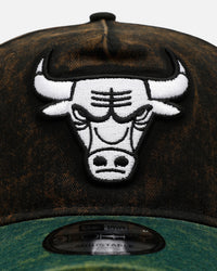 New Era Chicago Bulls 'Washed Green 2.0' 9FORTY A-Frame Snapback Black/Green
