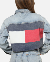 Tommy Jeans Women's Cropped Denim Trucker Jacket Mid Denim