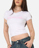 Ed Hardy Women's Lace Trim Baby T-Shirt White
