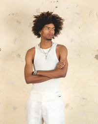 404 Ribbed Singlet Off White
