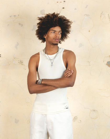 404 Ribbed Singlet Off White