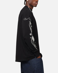Carre Floral Oversized Long Sleeve T-Shirt Black