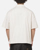 Carre Grid Short Sleeve Button Up Shirt Natural/Brown Pinstripe