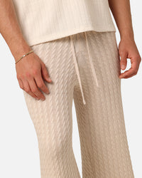 XXIII Slouch Wide Leg Knit Pants Cream