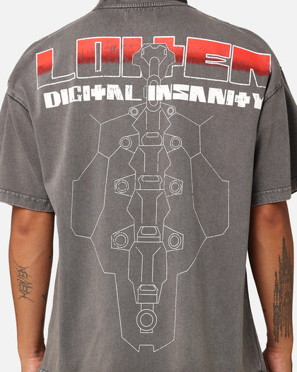 Loiter Digital Insanity Vintage T-Shirt Charcoal