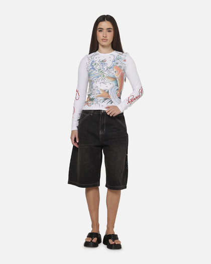 Ed Hardy Women's Koi Long Sleeve T-Shirt White