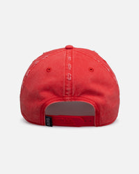 Von Dutch Distressed Dad Strapback Cap Washed Red