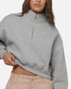 Nike Women's Studio Fleece Oversized 1/4-Zip Cropped Top Dark Grey Heather
