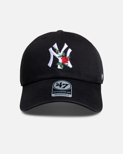 47 Brand New York Yankees "Roses" Clean Up Strapback Black