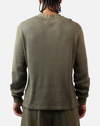 American Thrift Waffle Henley Shirt Washed Olive