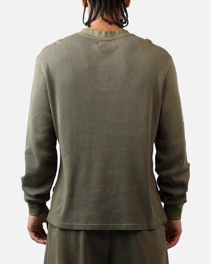 American Thrift Waffle Henley Shirt Washed Olive