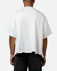 MNML Moth Eaten Cropped T-Shirt White
