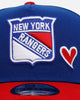 New Era New York Rangers 'Team Color Hearts' 9FORTY A-Frame Snapback Official Team Color