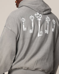 Saint Morta Skeleton Key Hoodie Washed Charcoal
