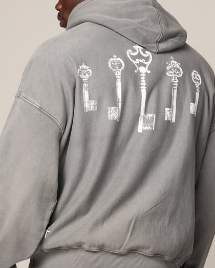 Saint Morta Skeleton Key Hoodie Washed Charcoal