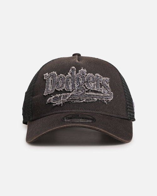 New Era Los Angeles Dodgers 'Washed Fray' 9FORTY A-Frame Trucker Snapback Washed Grey