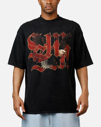 Saint Morta Highway Mock Neck T-Shirt Off Black