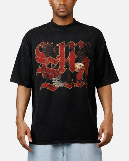 Saint Morta Highway Mock Neck T-Shirt Off Black
