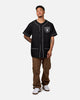 Majestic Athletic Las Vegas Raiders Denim Button Up Shirt Washed Black Denim
