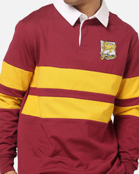 Bleacher Athletic Brisbane Broncos NRL Legacy Rugby Polo Shirt Maroon