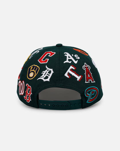 New Era MLB 'All Over Leagues' 9FORTY A-Frame Snapback Dark Green
