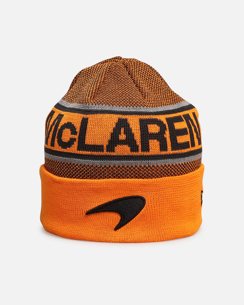 New Era X Mclaren Team Cuff Knit Beanie Medium Orange