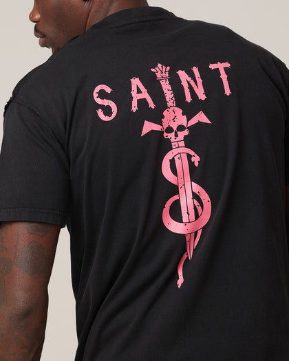 Saint Morta Daggers Lafayette T-Shirt Vintage Black/Pink