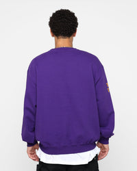 X-Large Hockey Crewneck Sweatshirt Purple