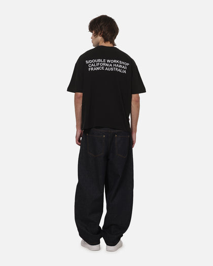 S Double Country Text Heavy Weight T-Shirt Black