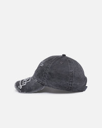 Von Dutch Big Distressed Dad Strapback Washed Black