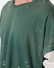 MNML Layered Distressed Painted Long Sleeve T-Shirt Green