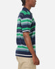 Adidas Originals Knit Stripe Polo T-Shirt Night Indigo/Green