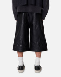 MNML Ultra Baggy Leather Flame Shorts Black