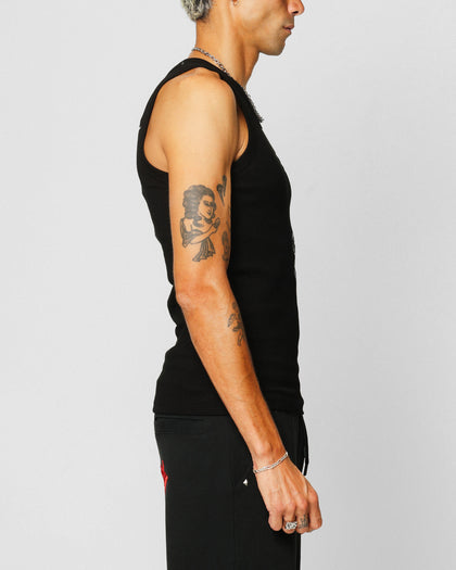 Ed Hardy Dragon Ribbed Muscle Singlet Black
