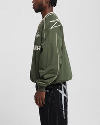 Loiter Racer Nylon Jersey Crewneck Dark Green