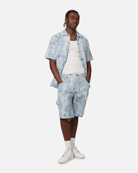 XXIII Denim Jacquard Button Up Shirt Pacific Blue