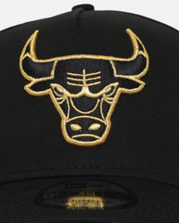 New Era Chicago Bulls 'NBA Black & Gold Embroidery' 9FORTY A-Frame Snapback Black/Gold