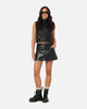 Ed Hardy Women's Vegan Leather Biker Mini Skirt Black