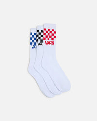 Vans Classic Check Crewcut Socks 3 Pack White